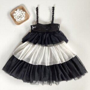 Luna Luna Copenhagen Tiered Black White Tulle Dress